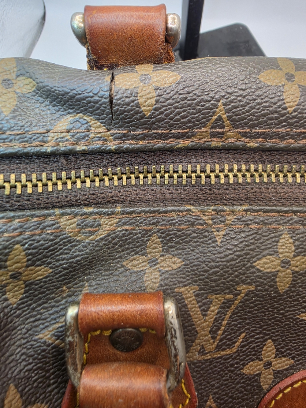 Vintage 1970 Louis Vuitton French Co Brown Monogram Canvas Speedy 30 Handbag - Picture 9 of 16